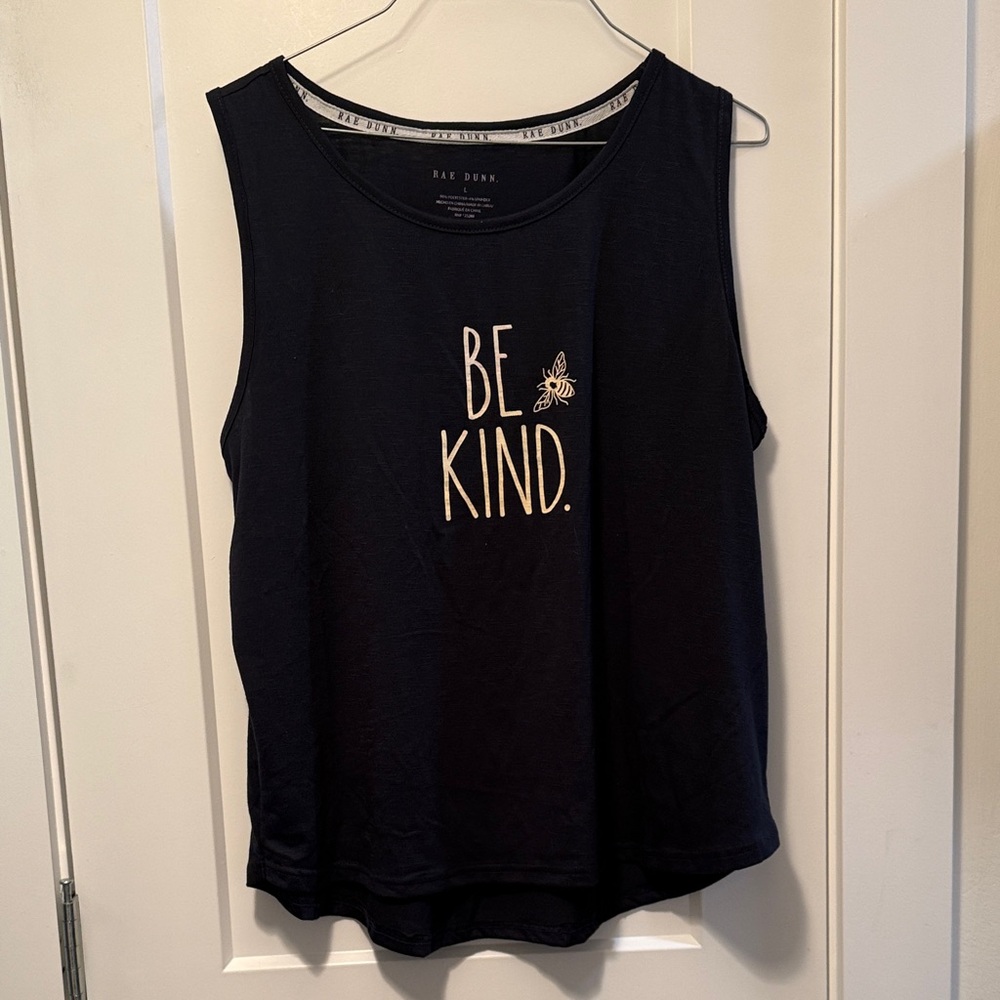 Rae Dunn Navy 'Be Kind' Women's Tank Top size L
